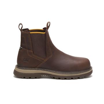 Caterpillar Fairbanks Chelsea Steel Toe Men's Work Boots Coffee | CAT247-AU