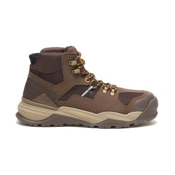Caterpillar Provoke Mid Waterproof Alloy Toe Men's Safety Boots Brown | CAT073-AU